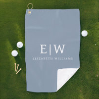 Dusty Blue Minimalistisch Modern Monogram Elegant