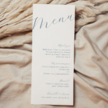 Dusty Blue Minimalistisch Modern Wedding Menu