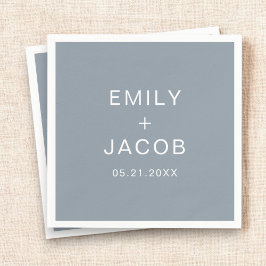 Dusty Blue Minimalistisch Simple Modern Wedding Serviette
