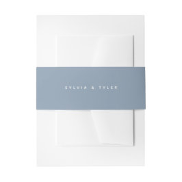 Dusty Blue Minimalistisch Typografy Names Einladungsbanderole