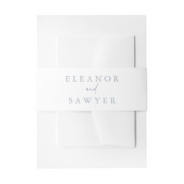 Dusty Blue Minimalistisch Typografy Wedding Einladungsbanderole