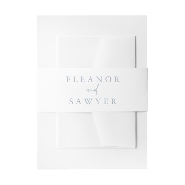 Dusty Blue Minimalistisch Typografy Wedding Einladungsbanderole (Vorderseite Beispiel)