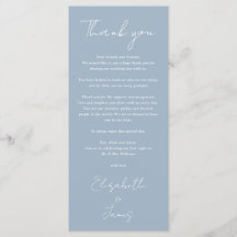 Dusty Blue Minimalistisch Wedding Danke Platzkarte
