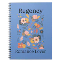 Dusty blue mit Blume Regency Romance Notebook