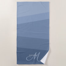 Dusty Blue Mit Monogramm Geometric