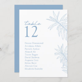 Dusty Blue Modern Botanical Table Sitzkarte