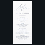 Dusty Blue Modern Classic Wedding Event Menükarte<br><div class="desc">Elegantes und modernes,  staubblaues,  minimalistisches Flachmenü. Vollständig anpassbares Menü für Ihre Hochzeit oder Veranstaltung.</div>