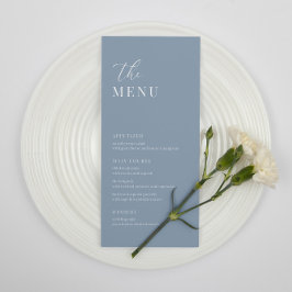 Dusty Blue Modern élégant Mariage Accueil Menu