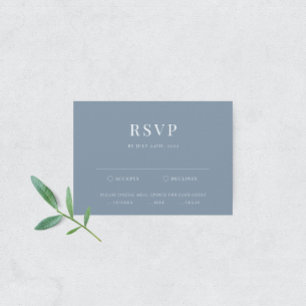 Dusty Blue Modern élégant mariage carte RSVP
