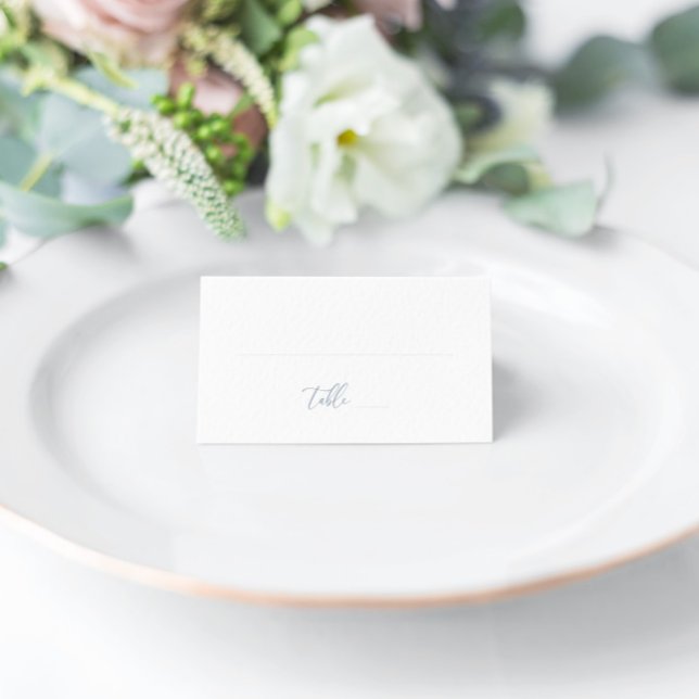 Dusty Blue Modern Elegante Hochzeitslehre Platzkar Platzkarte (Von Creator hochgeladen)