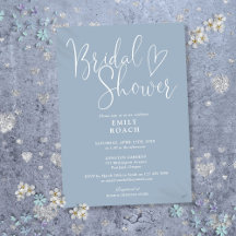Dusty Blue Modern Elegantes Script-Brautparty