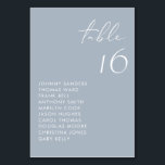 Dusty Blue Modern handgeschriebene SkriptWedding Tischnummer<br><div class="desc">Lassen Sie sich von unseren Tischkarten mit minimalistischer Typografie ganz nach Ihren Wünschen verwöhnen. Diese modernen Tischkarten wurden so konzipiert, dass sie sich nahtlos mit jedem Dekor harmonieren und bieten eine stilvolle und persönliche Touch für Ihren besondere Anlass. Ob Hochzeit, Geburtstag, Abschluss, Babydusche oder ein anderes unvergessliches Ereignis, unsere Tischkarten...</div>