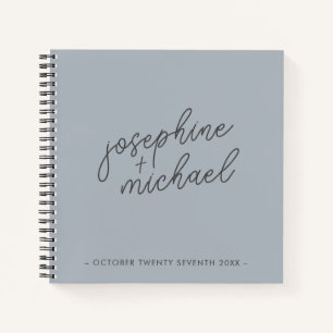 Dusty Blue Modern Mariage Livre d'or
