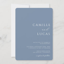 Dusty Blue Modern Minimal Wedding Einladung