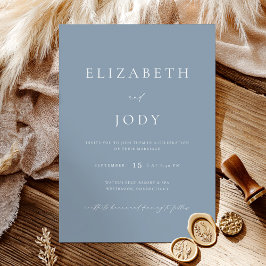 Dusty Blue Modern Minimalist Elegant Wedding  Einladung