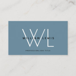 Dusty Blue Modern Minimalistisch Social Media Icon Visitenkarte