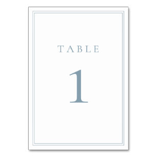 Dusty Blue Modern Minimalistisch Wedding Tischnummer