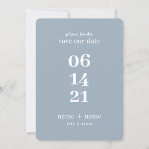 Dusty Blue Modern Minimalistische Hochzeiten große Save The Date