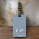 Dusty Blue Modern Monogram Minimalistisch Gepäckanhänger<br><div class="desc">Erleben Sie Ihre Reise mit unserem Classic Elegant Modern Minimalistischen Monogram Gepäcktag. Dieses liebevoll gestaltete Accessoire verbindet zeitlose Eleganz mit zeitgemäßem Minimalismus und sorgt dafür, dass sich Ihr Gepäck durch Eleganz hervorhebt. Dieses Gepäckanhänger ist mit Präzision und Liebe zum Detail gestaltet und ist mehr als nur ein praktisches Objekt; es...</div>