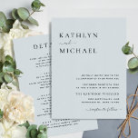 Dusty Blue Modern Typografie in einer Hochzeit Einladung<br><div class="desc">Dusty Blue Modern Typografie in einer Minimalistischen Einladungskarte. Feiern Sie Ihren besonderen Tag mit dieser eleganten und wunderschönen Einladungskarte für Ihre Hochzeit, um Ihren besondere Anlass zu verschönern. Alle Texte sind so vorbereitet, dass Sie sie einfach und schnell mit Ihren eigenen Details personalisieren können. Wenn Sie weitere Anpassungen oder Matching-Elemente...</div>
