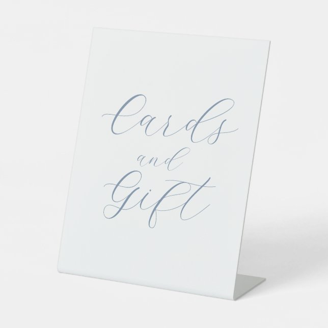 Dusty Blue Modern Wedding Cartes et signe cadeau (Recto)
