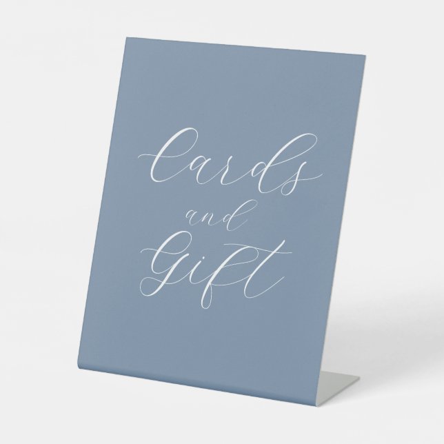 Dusty Blue Modern Wedding Cartes et signe cadeau (Recto)