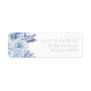 Dusty Blue Modern Wedding Rücksendeadresse