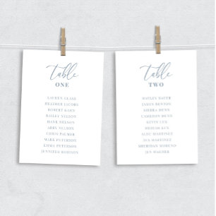 Dusty Blue Moderne elegante Hochzeitstisch-Sitzkar