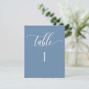 Dusty Blue Moderne Minimalistische Tischnummer