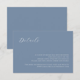 Dusty Blue moderne Wedding Details Card RSVP Karte