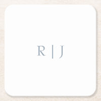Dusty Blue Monogram Initials Minimale Hochzeit