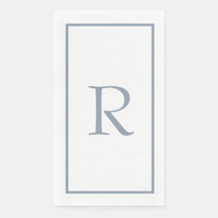 Dusty Blue Monogram Name Wedding Brautparty Serviette