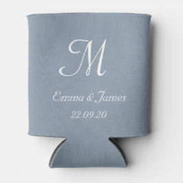 Dusty Blue Monogram Wedding Party favorvor Dosenkühler