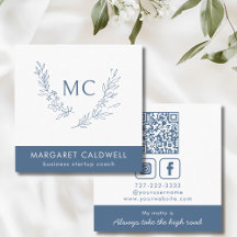 Dusty Blue Monogram Wreath