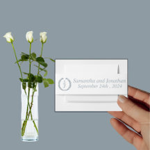 Dusty Blue Monogram Wreath White Wedding