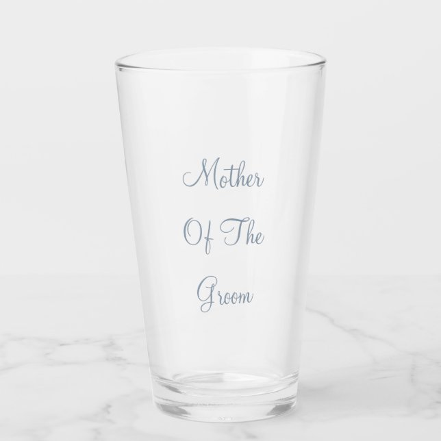 Dusty Blue Mother of the Groom Wedding Gift Gefall Glas (Vorderseite)
