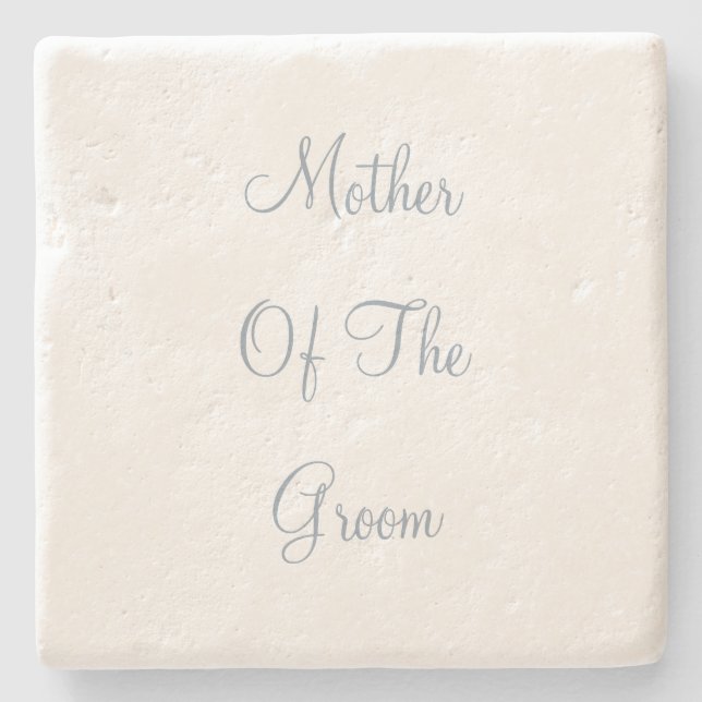 Dusty Blue Mother of the Groom Wedding Gift Gefall Steinuntersetzer (Vorderseite)
