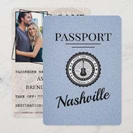 Dusty Blue Nashville Passport Save the Date