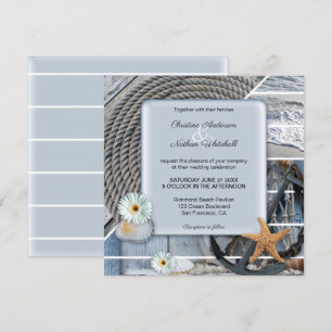 Dusty Blue Nautical Anchor Einladung zur Hochzeit