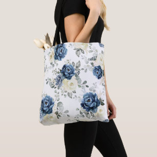 Dusty Blue Navy Champagne Elfenbein Blumenschmuck Tasche