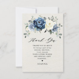Dusty Blue Navy Champagne Elfenbein Brautparty als Dankeskarte