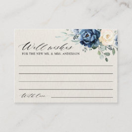 Dusty Blue Navy Champagne Elfenbein Wünschen gut E Begleitkarte
