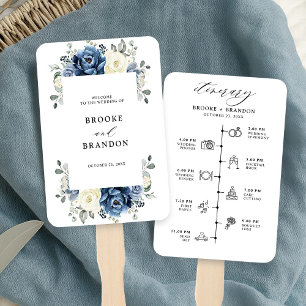 Dusty Blue Navy Champagne Elfenbeinhochzeit Timeli Fächer