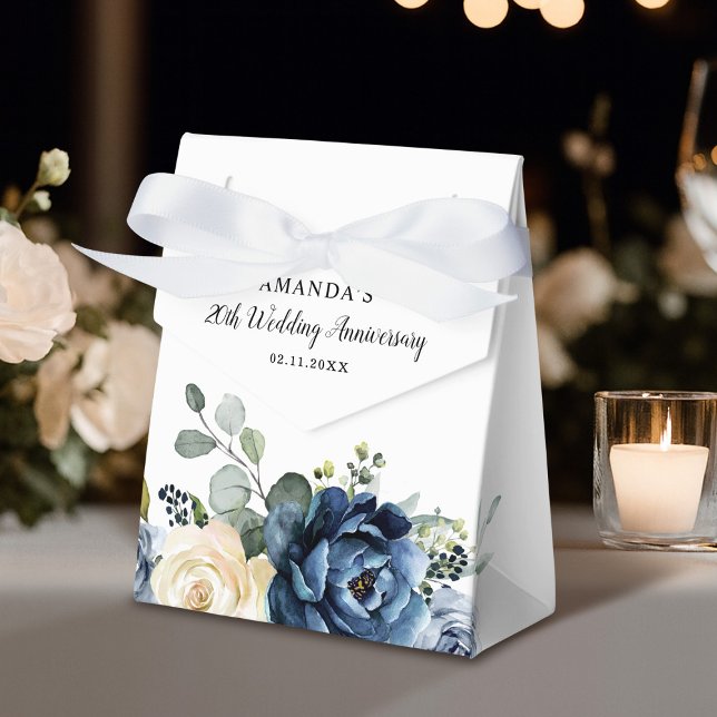 Dusty Blue Navy Champagne Hochzeitstag Geschenkschachtel (Dusty Blue Navy Champagne Wedding Anniversary Favor Boxes)