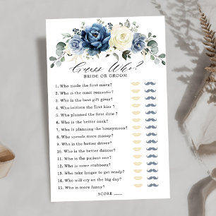 Dusty Blue Navy Champagne Ivory Brautparty Game