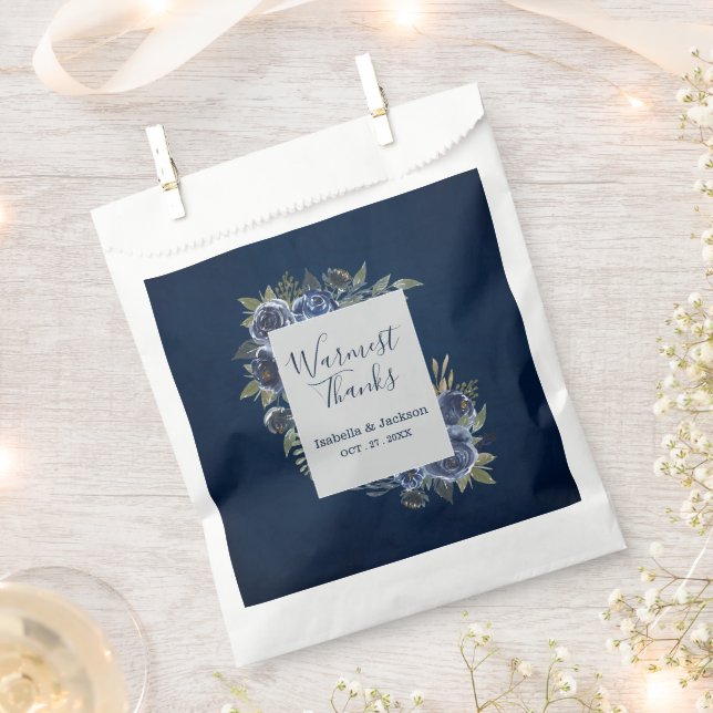 Dusty Blue Navy Champagne Ivory Wedding Geschenktütchen (Ausgeschnitten)