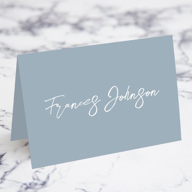 Dusty Blue Nom individuel Cartes de place (Fold Your Own Place Cards)