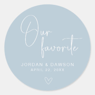 Dusty Blue Notre Sticker préféré de mariage Favor