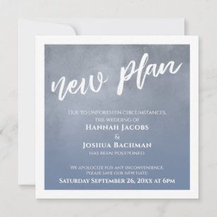 Dusty Blue Ombre Aufgehängte Wedding New Plan Card Einladung