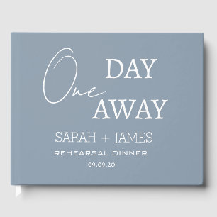 Dusty Blue One Day Away Probe Dinner Hochzeit Gästebuch